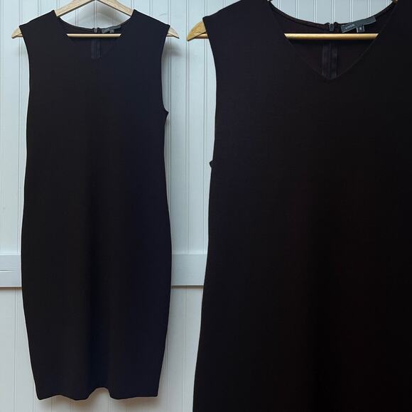 Vince Dress Brown Old Money Mushroomcore Sheath Midi Bodycon Stretch Knit 8 - Picture 1 of 13